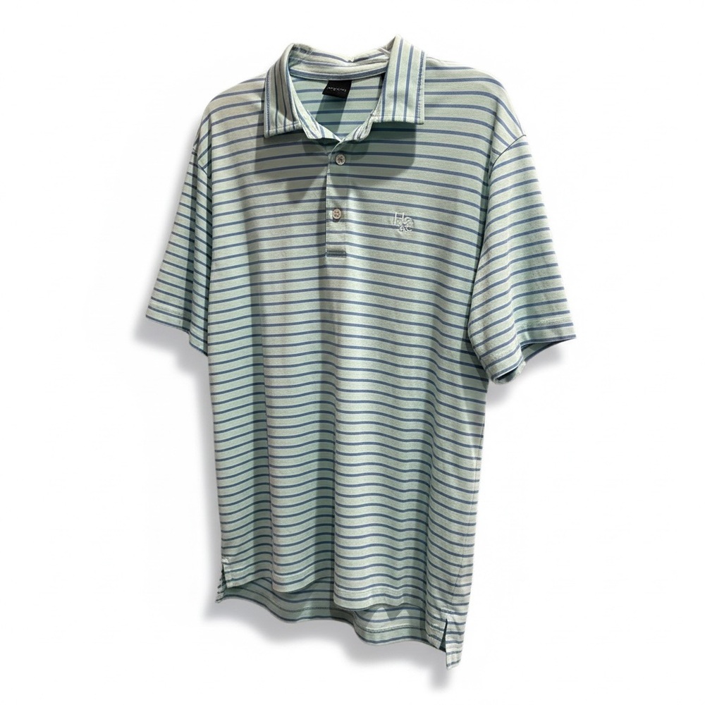 Classic Striped Polo Shirt - Blue and White